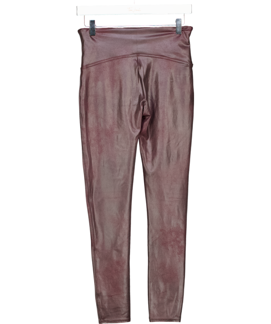 Spanx Burgundy Red Faux Leather Leggings UK L