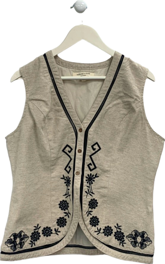 Nobody's Child Beige Embroidered Vest Top UK 16