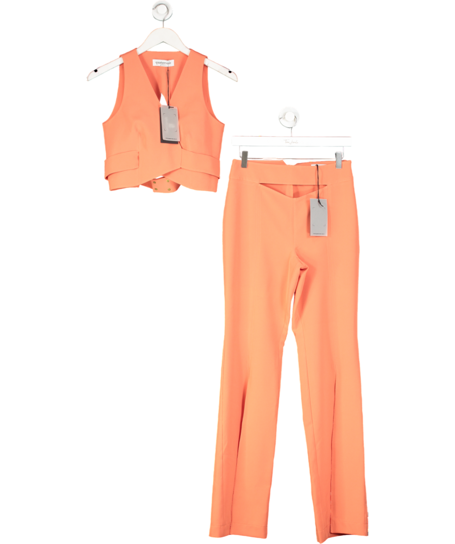 Quatervois Orange 2-piece Top And Trouser Suit Fr36 UK 8