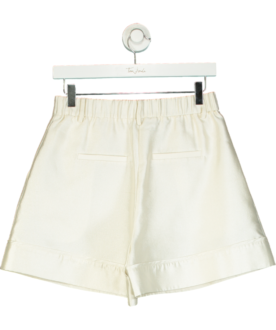 by malina Cream Satin Shorts UK S