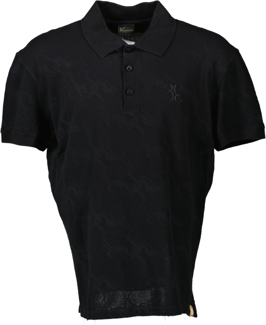 Billionaire Black Textured Embroidered Logo Polo Shirt UK 4XL