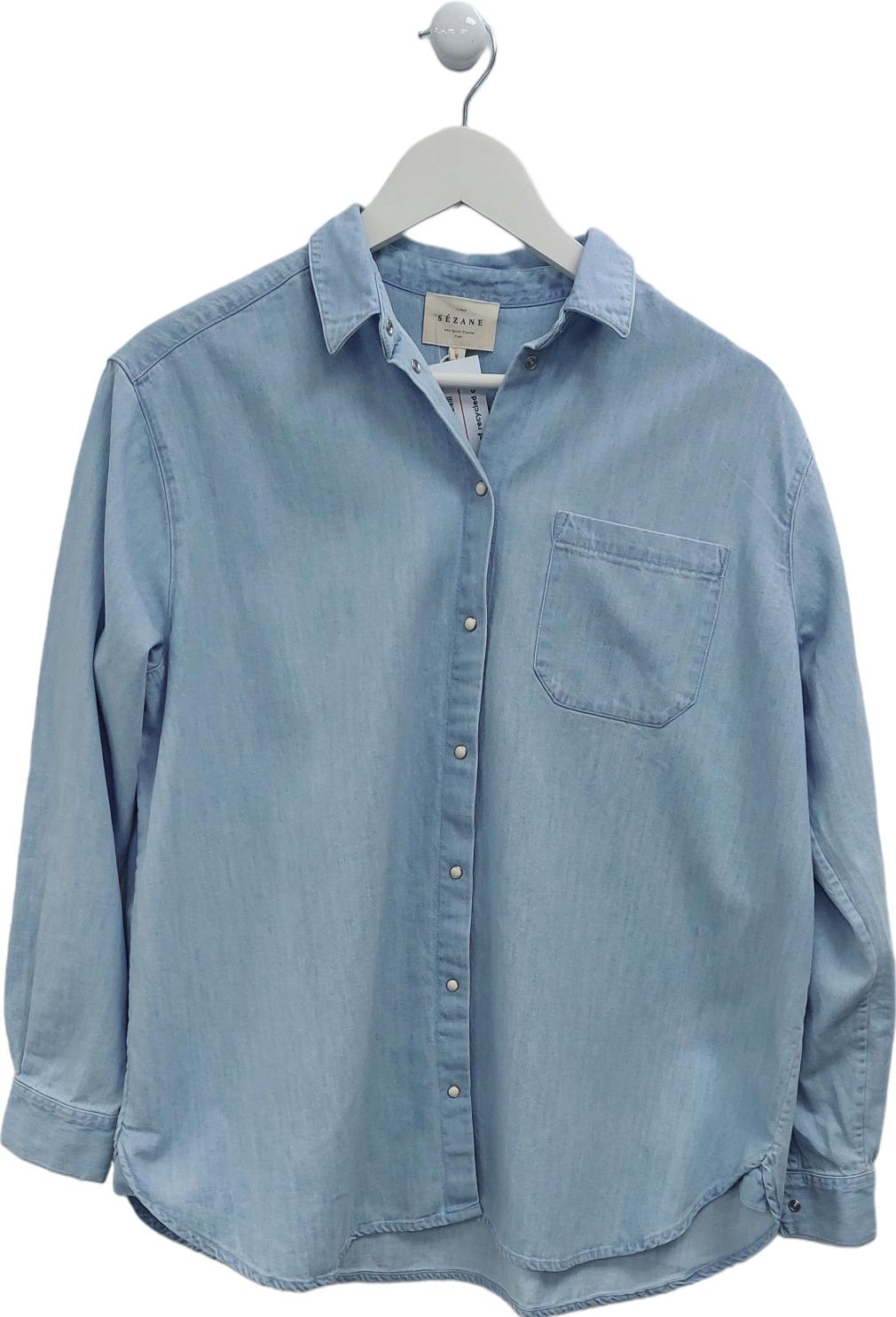 Sézane Light Blue Denim Shirt UK M