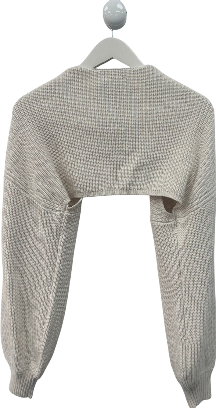 CSB Cream Knitted Sleeve Top UK S