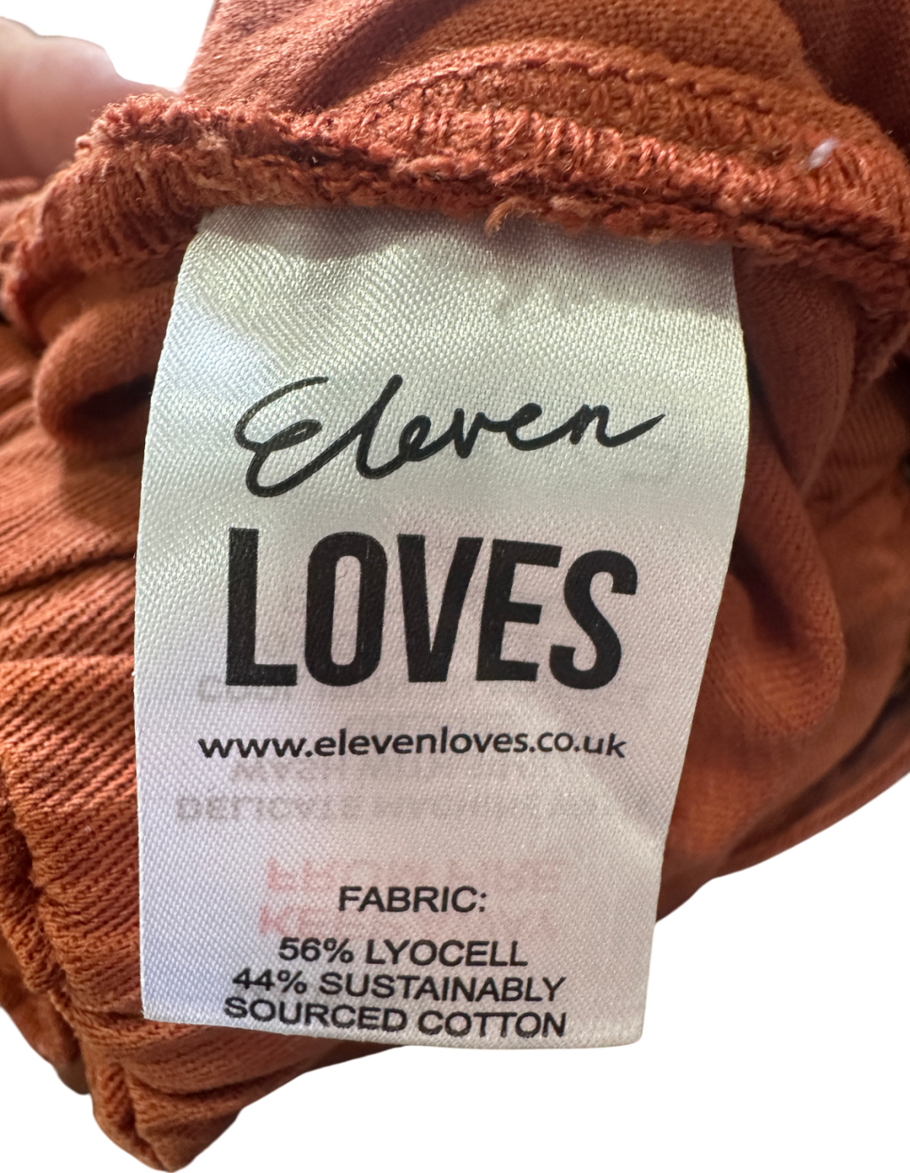 Eleven Loves Orange Elasticated Stitch Detail Jeans UK 12