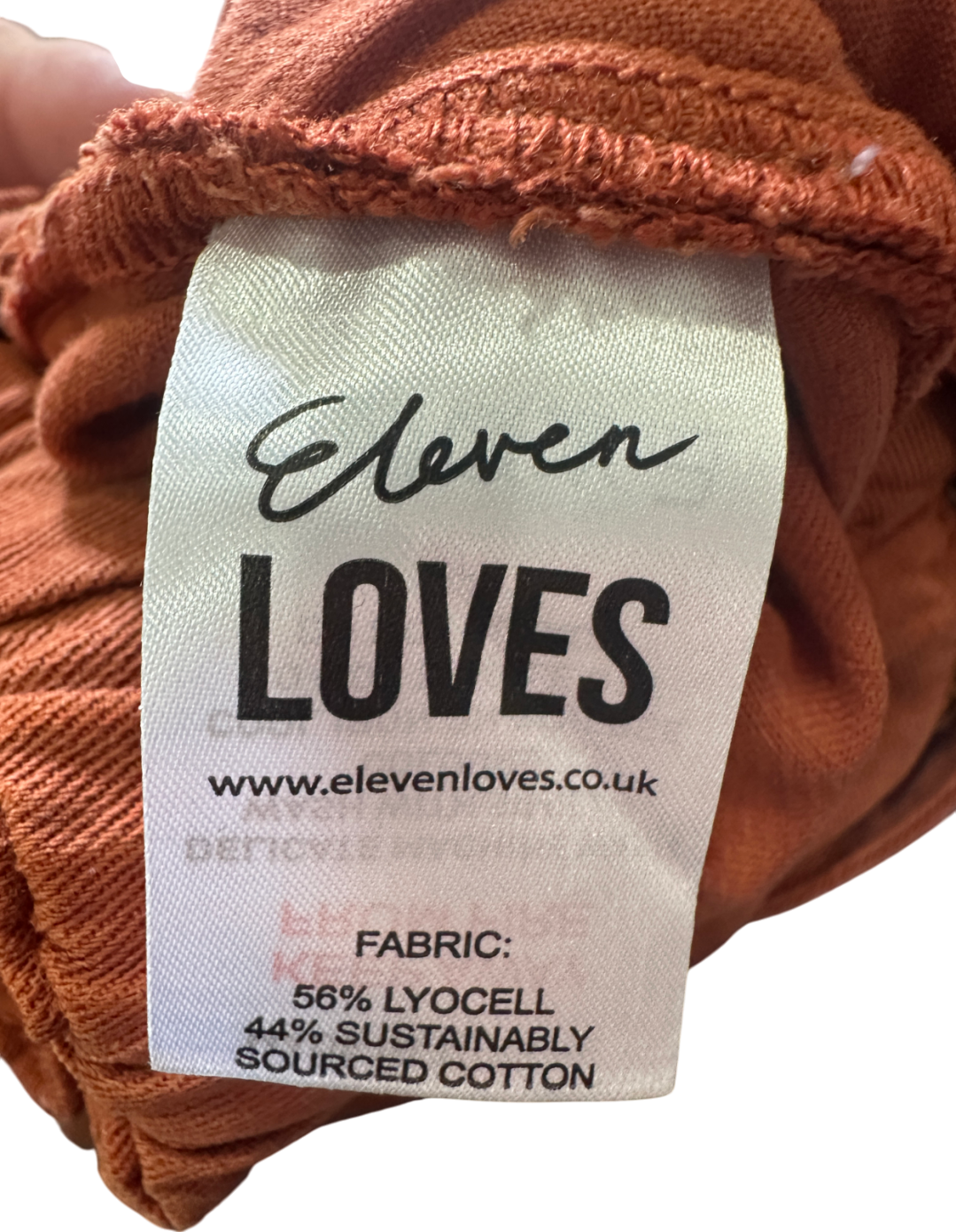 Eleven Loves Orange Elasticated Stitch Detail Jeans UK 12