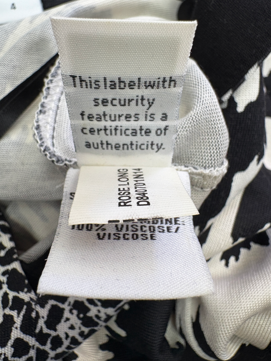 Diane von Furstenberg Black Rose Silk Jersey Tunic Dress UK 8