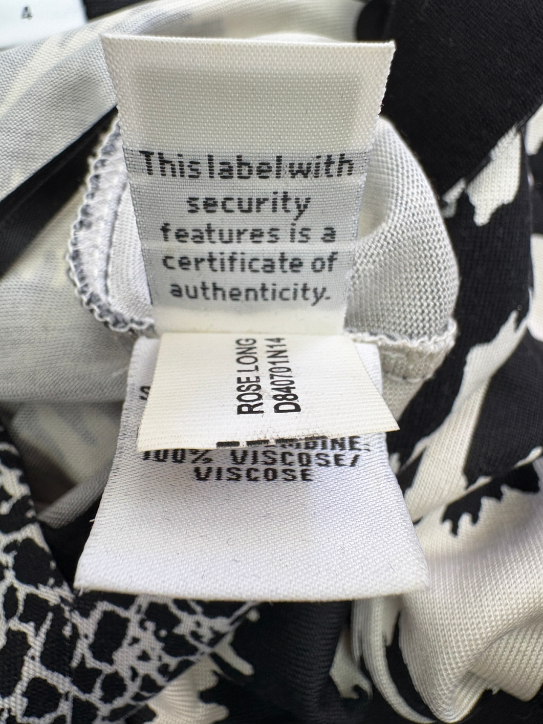 Diane von Furstenberg Black Rose Silk Jersey Tunic Dress UK 8