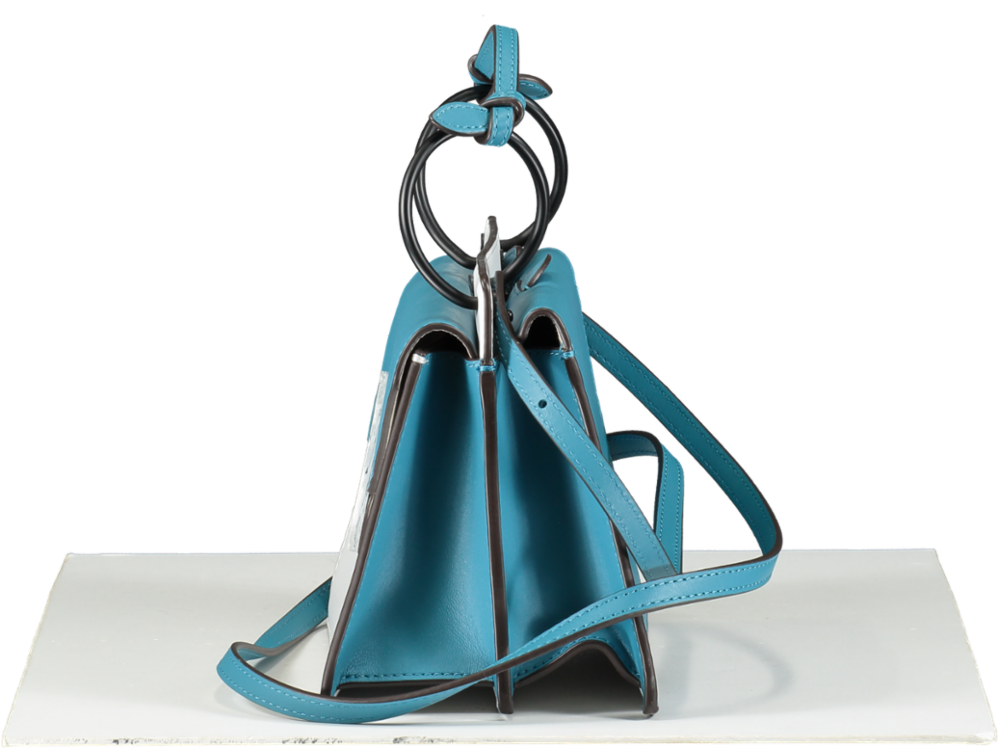 Danse Lente blue / white Phoebe leather Bis Bag