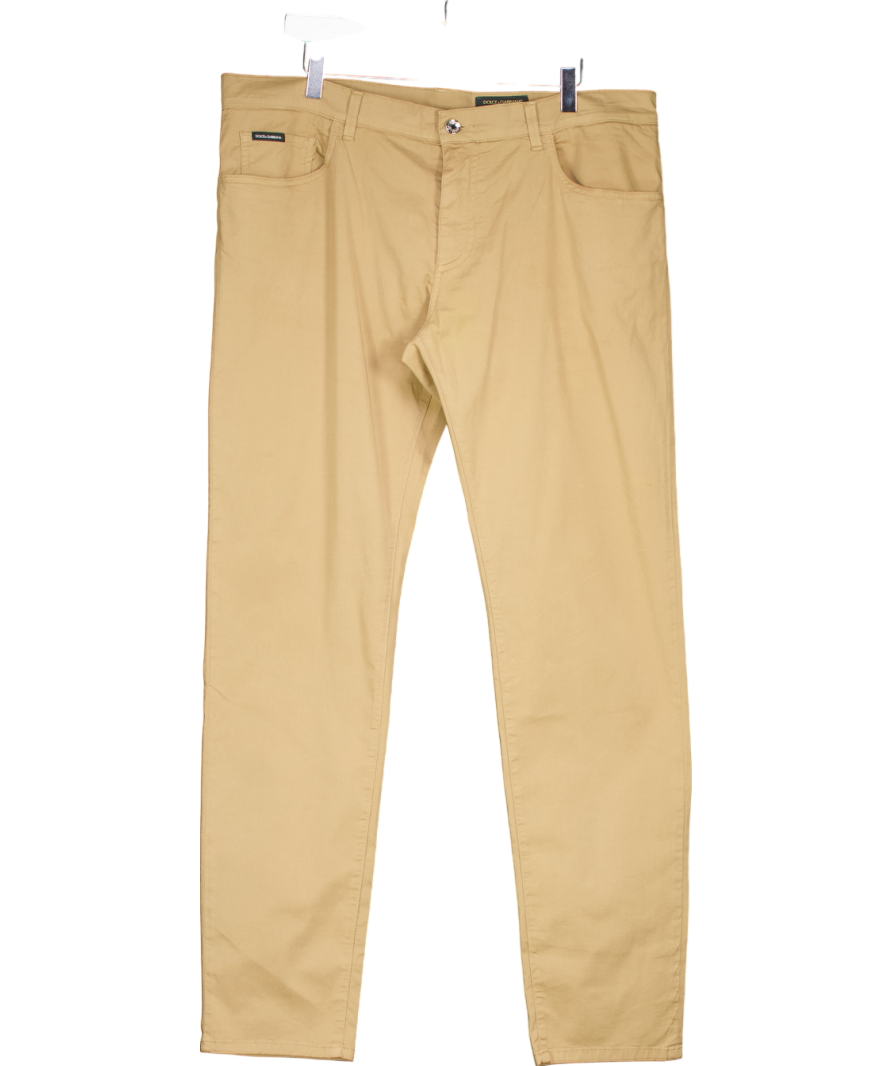 Dolce & Gabbana Beige Skinny Cotton Trousers It 56 W39
