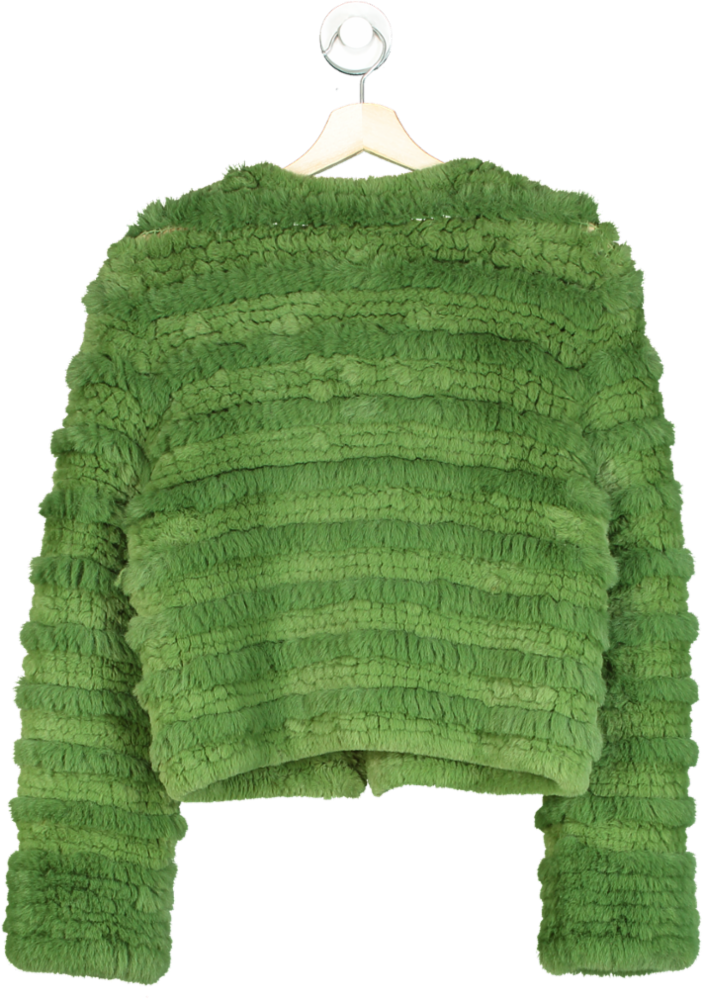 Alice + Olivia Green Faux Fur Jacket UK S