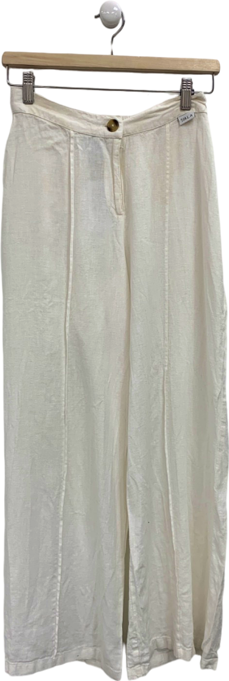 T/ALA White Linen Trousers UK S