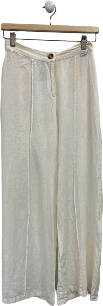 T/ALA White Linen Trousers UK S