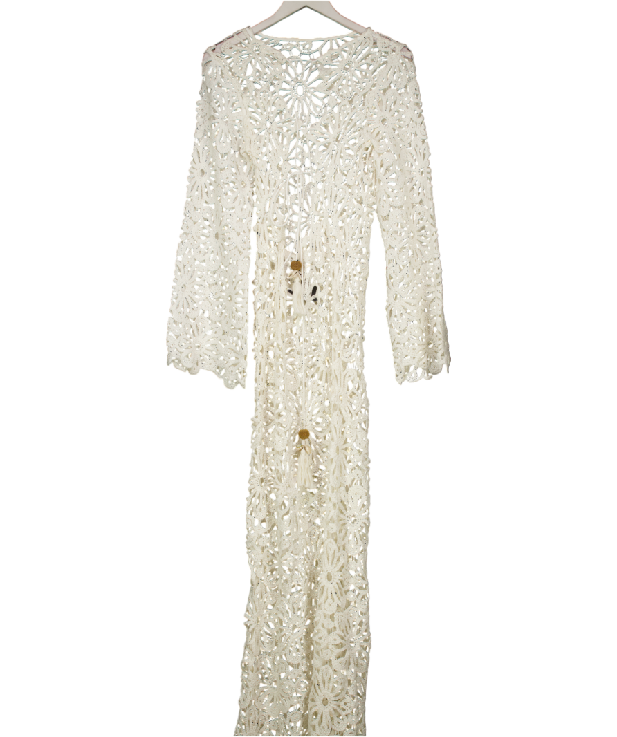 Karen Millen Cream Crochet Knit Maxi Dress UK S