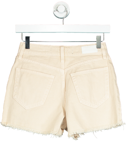 Hollister Cream High-Rise Denim Shorts UK W24