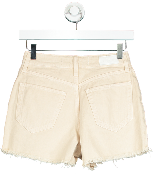 Hollister Cream High-Rise Denim Shorts UK W24