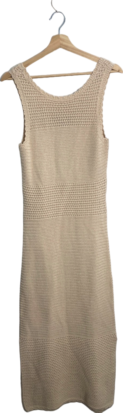 French Connection Ecru Knitted Sleeveless Dress UK M