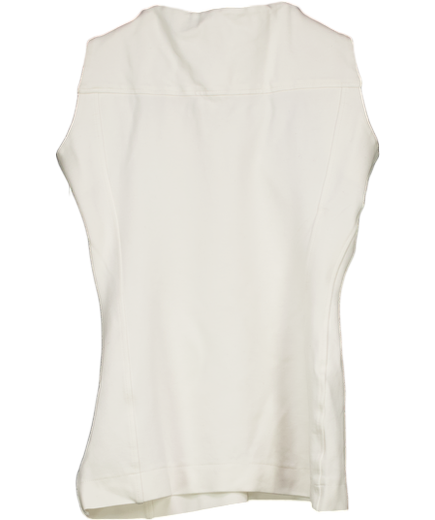 Gucci White Stretch Top With Tortoiseshell Detail UK M