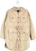 Marissa Webb Beige Dante Crisp Canvas Utility Jacket UK M