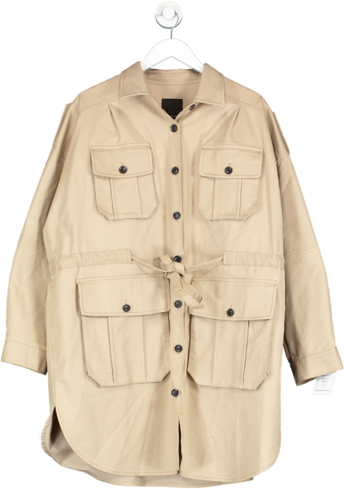 Marissa Webb Beige Dante Crisp Canvas Utility Jacket UK M