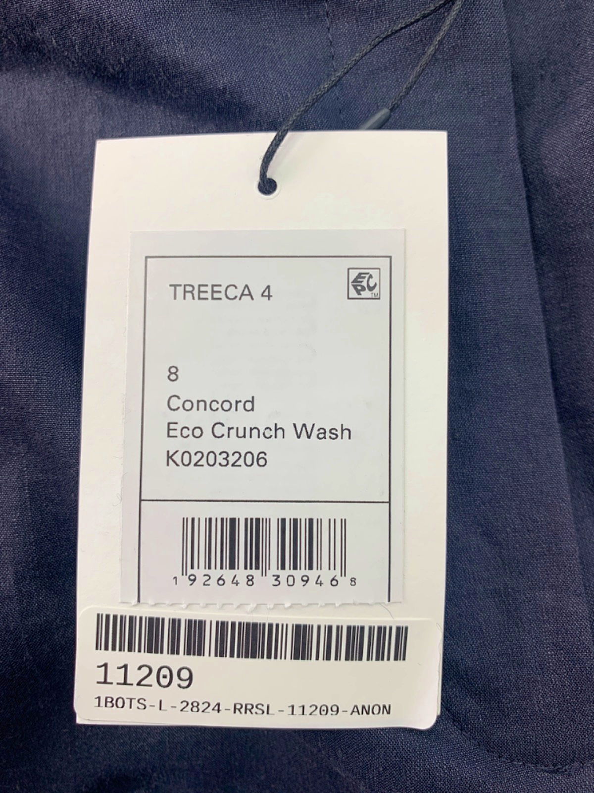 Theory Navy Treeca 4 Eco Crunch Wash Trousers UK 8