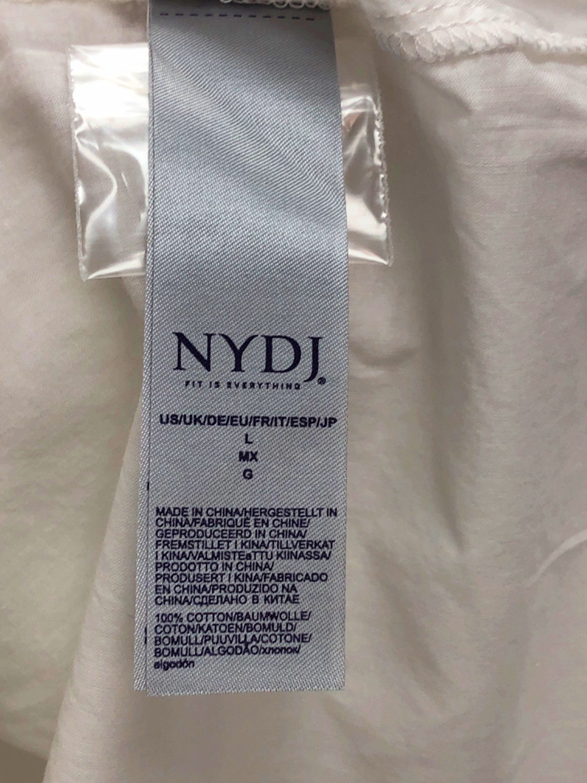 NYDJ White cotton classic Pintuck Blouse  UK L