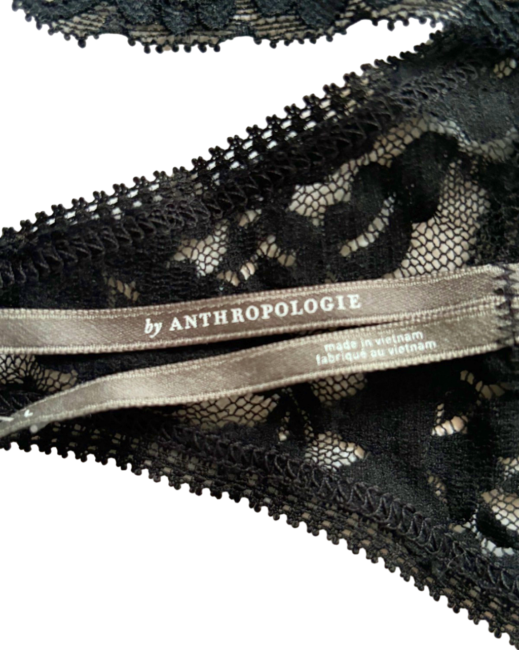 Anthropologie Black Lace Thong UK L