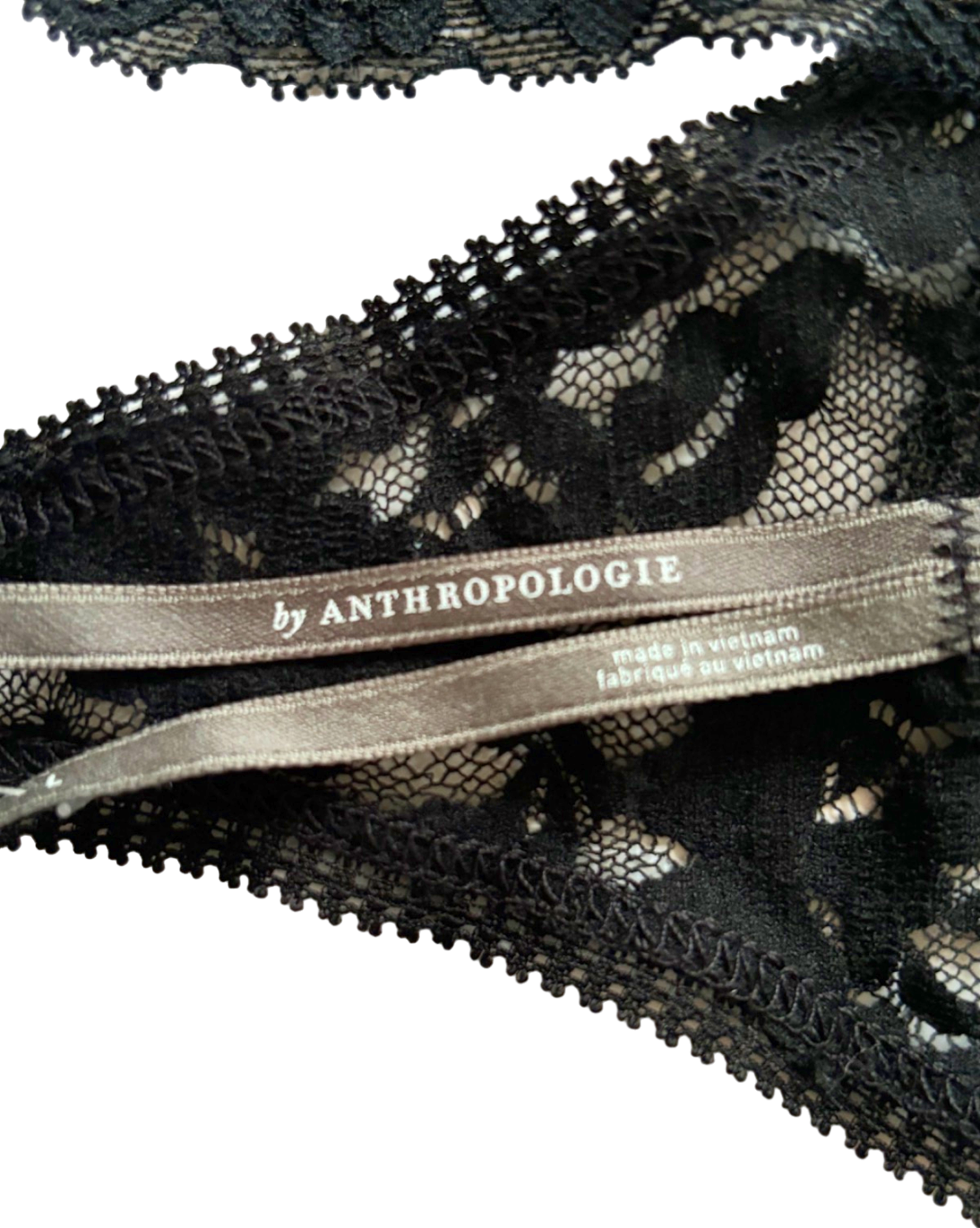 Anthropologie Black Lace Thong UK L
