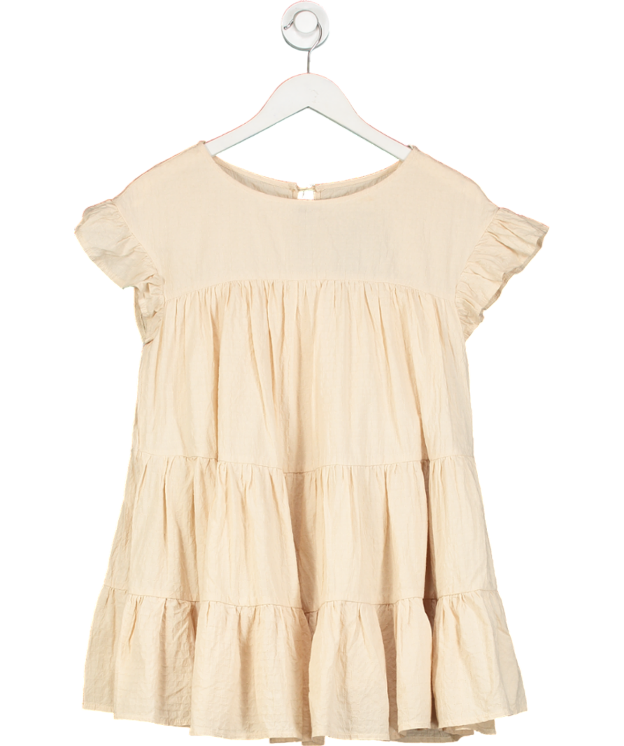 here comes the sun Cream Hyacinth Ruffle Sleeve Smock Dress UK 6