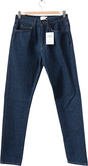 SUNSPEL Dark Indigo Blue Classic High Waist Tapered Slim Leg Jeans W26