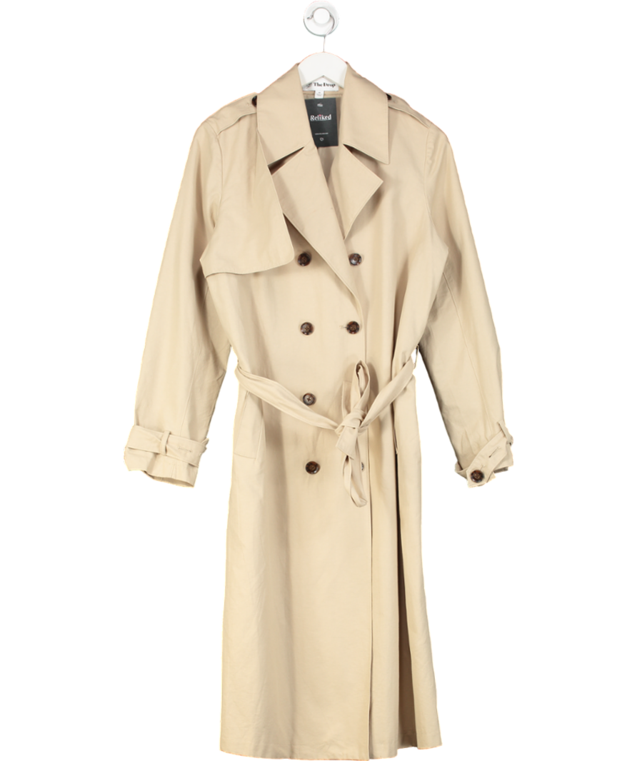Amazon The Drop Classic Beige Trench Coat UK XS