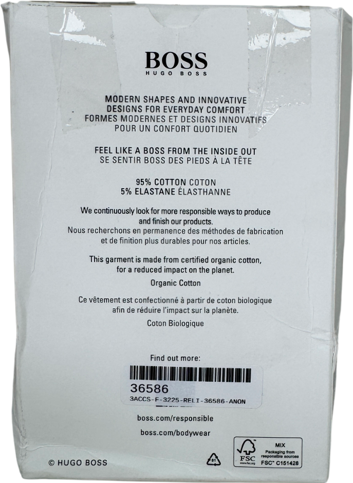 hugo boss Multicoloured Organic Cotton Boxer/trunk 3 Pack UK S