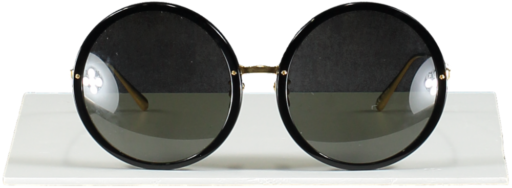 Linda Farrow Black Kew Round-frame Recycled-acetate And Titanium Sunglasses In Case One Size
