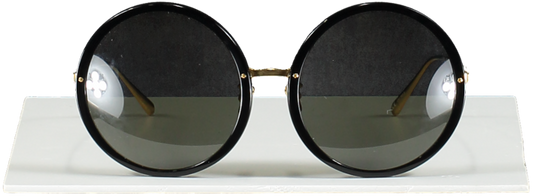 Linda Farrow Black Kew Round-frame Recycled-acetate And Titanium Sunglasses In Case One Size