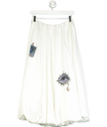 PROD White Printed Satin Midi Puff Skirt UK M