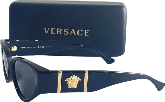 Versace Black Ve4454 Gold Logo-embellished Acetate Sunglasses In Case