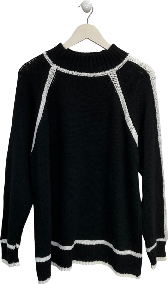 Moda Italia Black Colour Block Knitted Jumper UK M