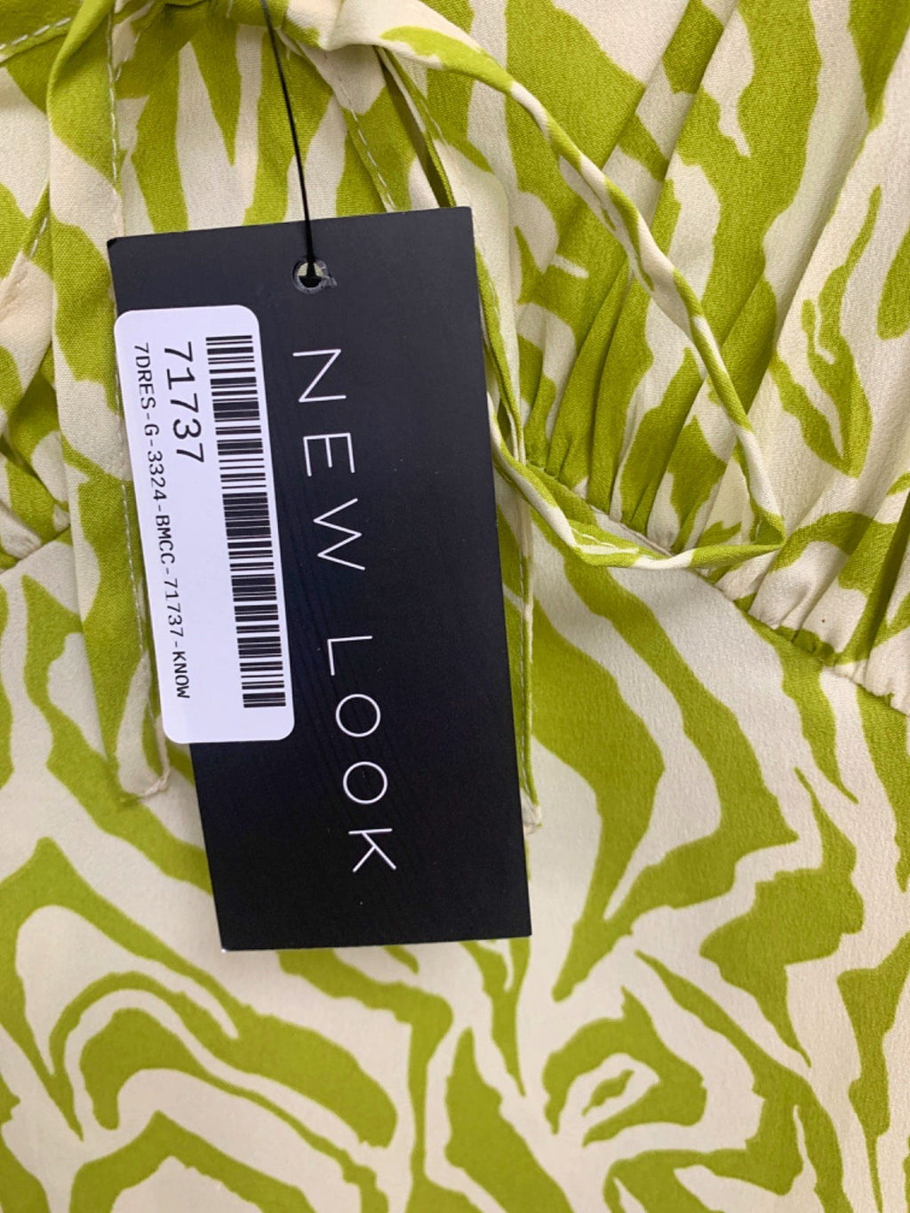 New Look Green & White Zebra Print Midi Dress UK 8