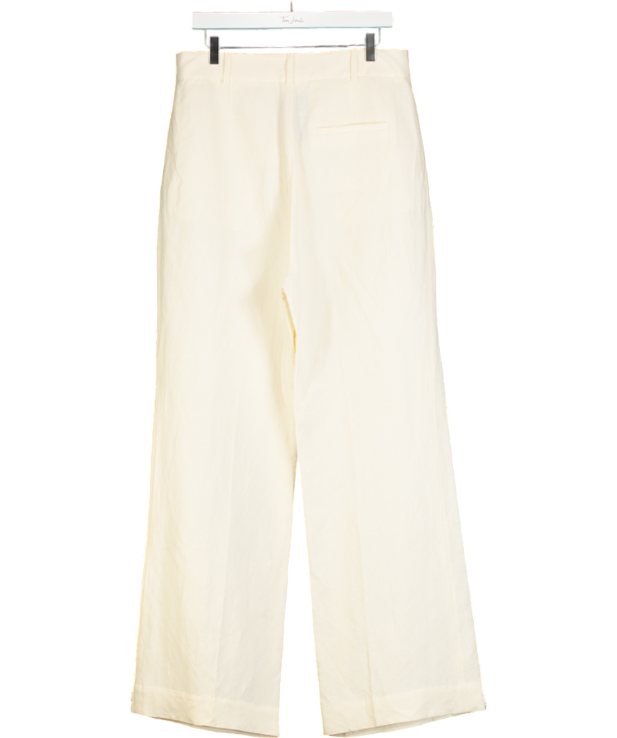 & Other Stories Cream High Waist Silk Trousers UK 16
