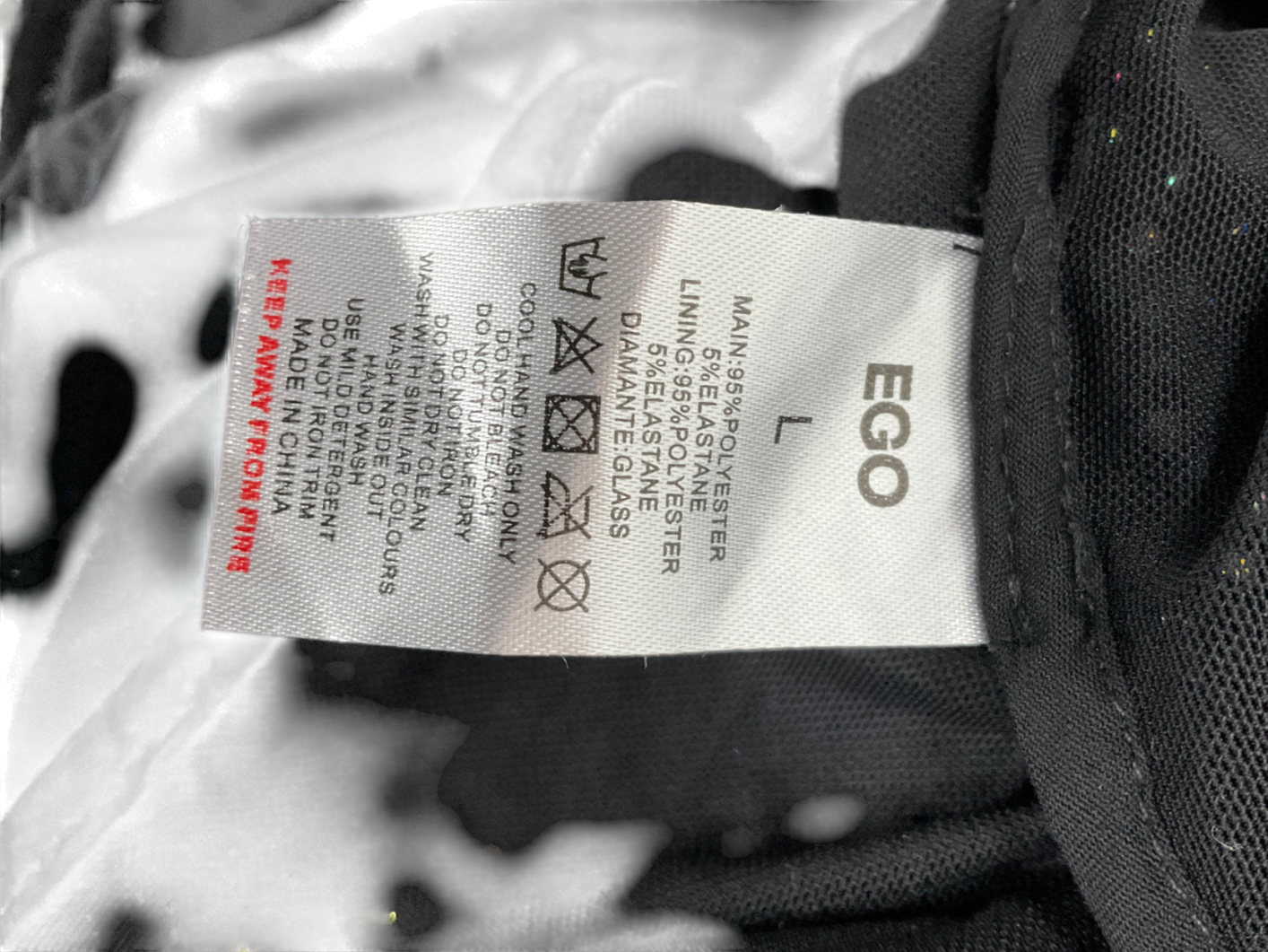 Ego Black Hotfix High Neck Split Leg Dress UK L