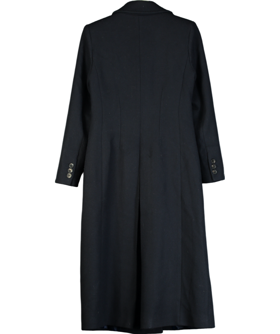 Karen Millen Blue Italian Wool Double Breasted Longline Coat UK 8