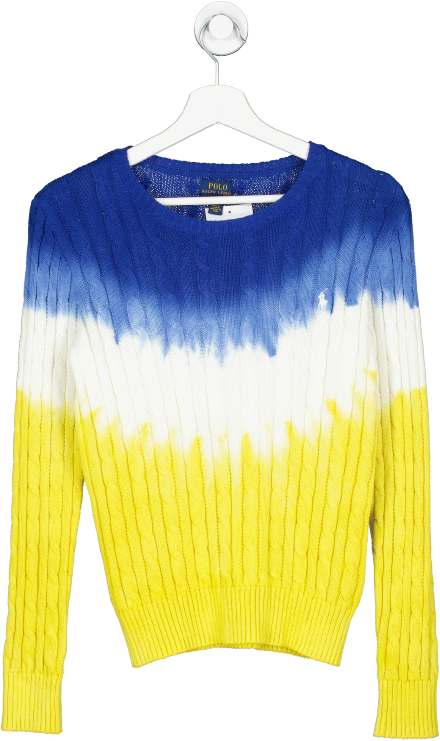 Polo Ralph Lauren Multicoloured Tie Dye Ombre Cable Knit Jumper 12 Years
