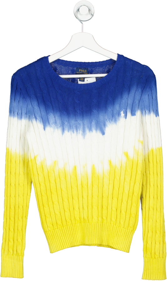 Polo Ralph Lauren Multicoloured Tie Dye Ombre Cable Knit Jumper 12 Years