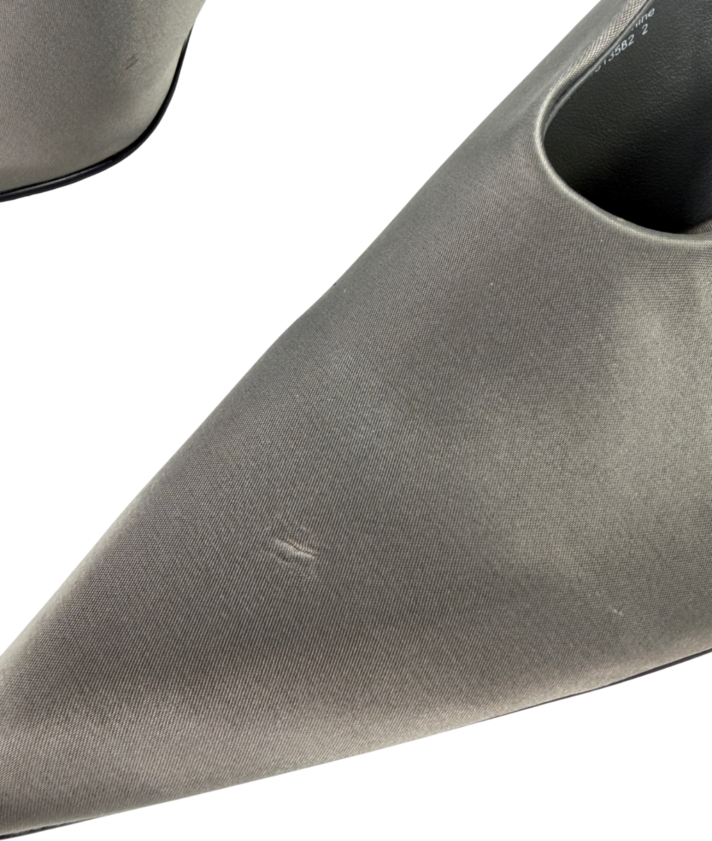 & Other Stories Grey Satin Slingback Pumps UK 7 EU 40