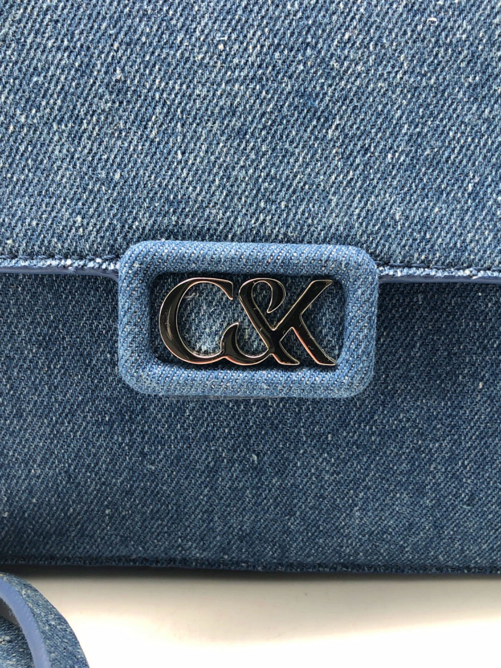 Charles & Keith Blue Chambray Crossbody Bag