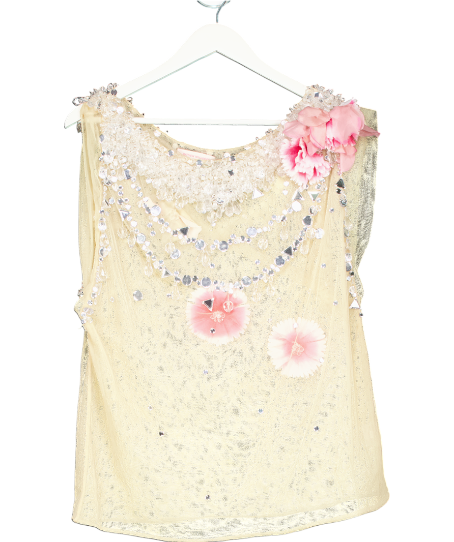 Matthew Williamson Beige Couture Crystal Blouse UK 12