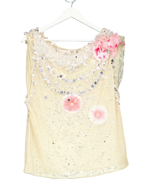 Matthew Williamson Beige Couture Crystal Blouse UK 12