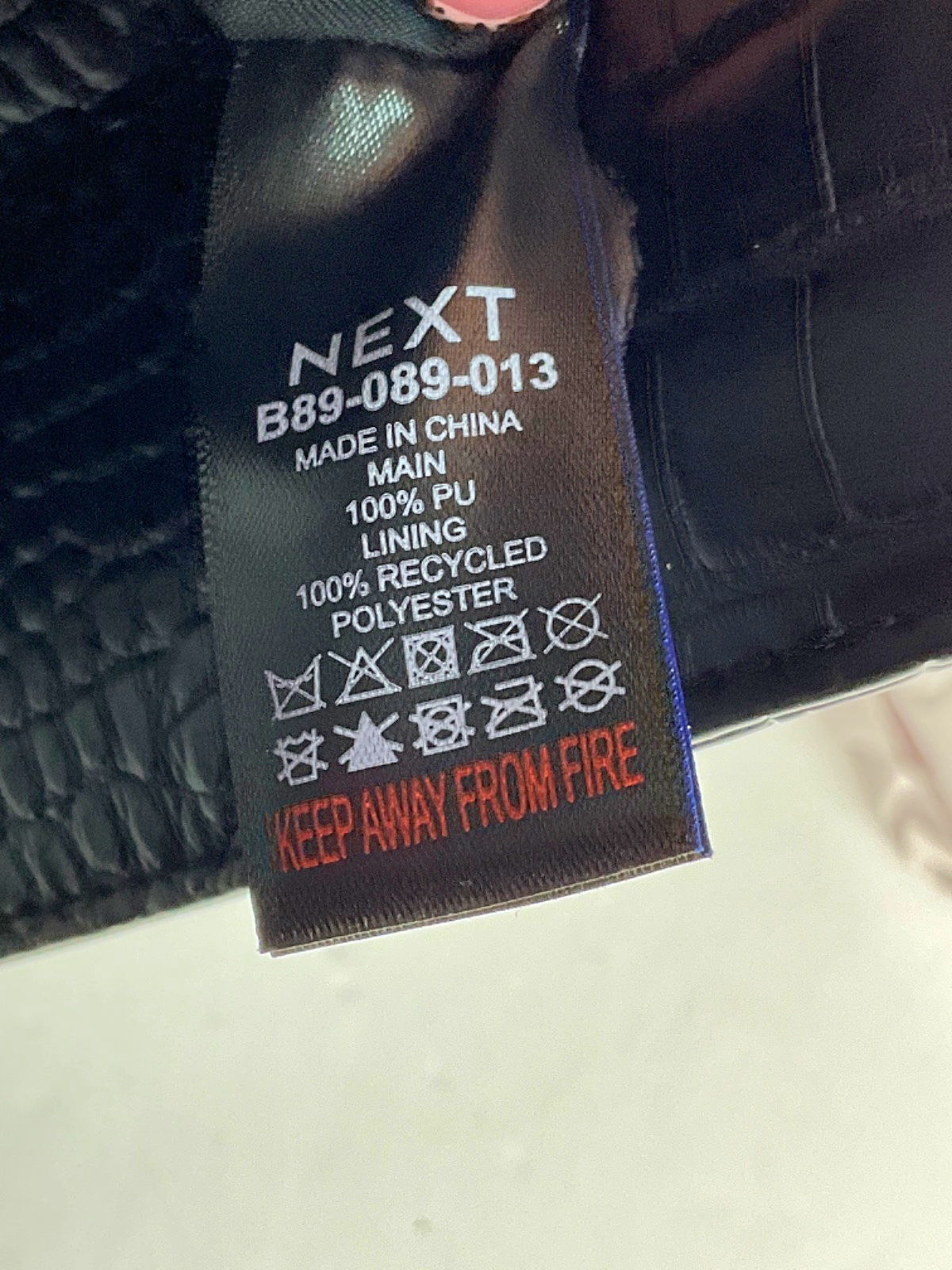 Next Black Croc Embossed Shoulder Bag One Size