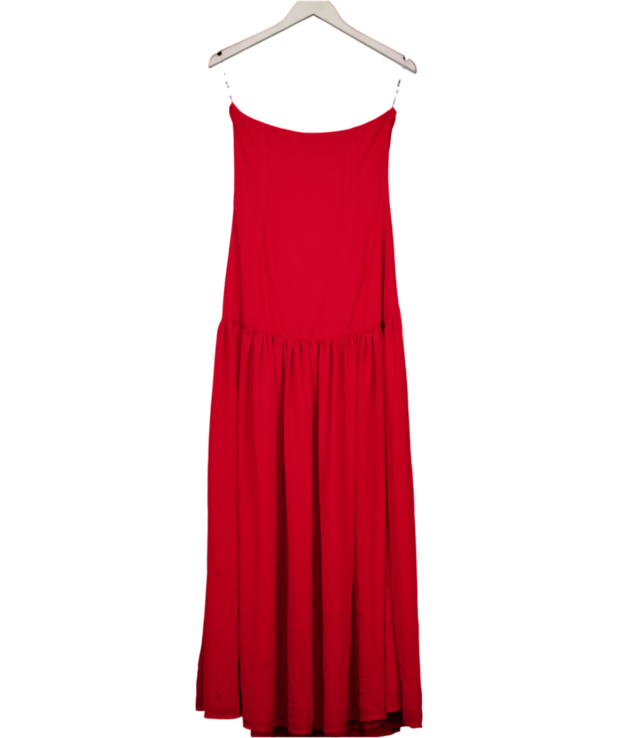 PEPPERMAYO Eden Strapless Chiffon Maxi Dress - Red UK 8