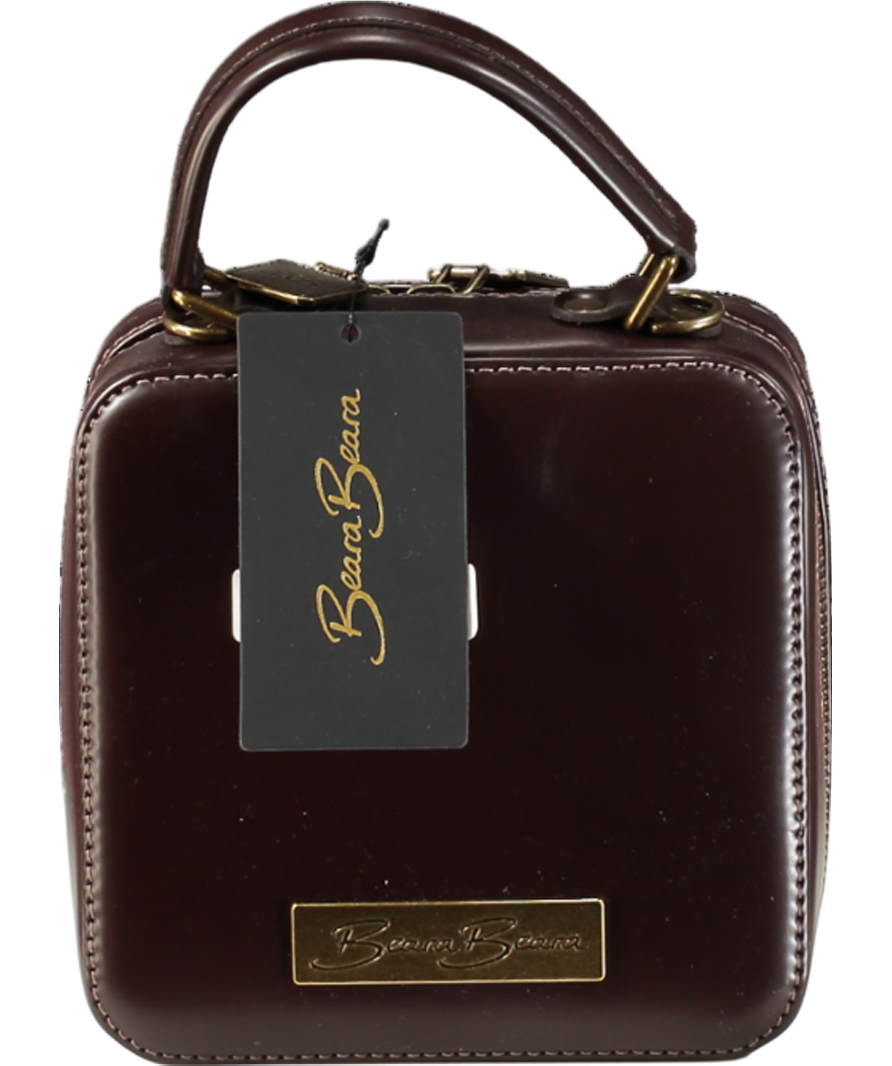 Beara Beara Brown Leather "the Meg" Minimalist Box Style Handbag One Size