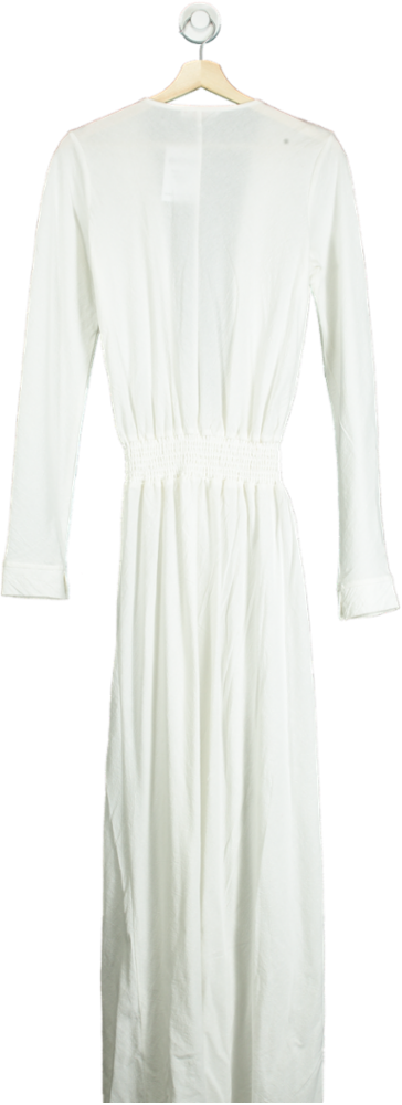 White Long Sleeve Maxi Dress UK M